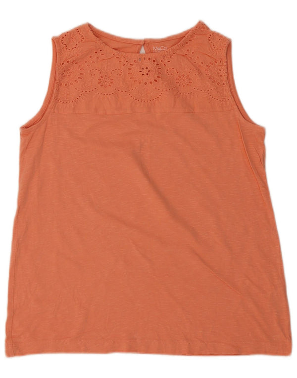 Colete feminino M&Co UK 10 pequeno algodão rosa