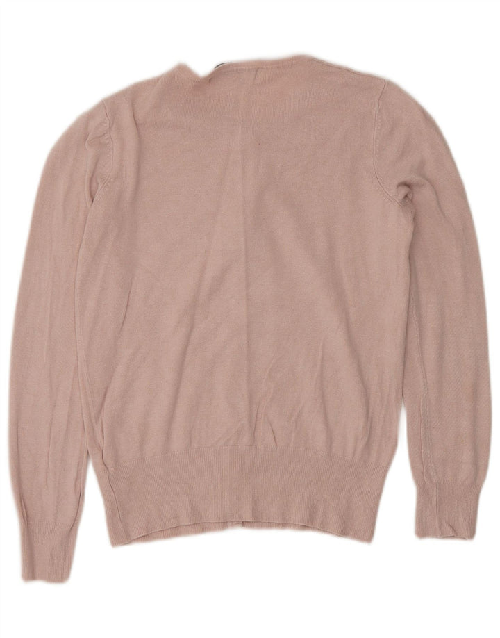 Suéter cardigã feminino Marks & Spencer UK 8 pequeno viscose rosa