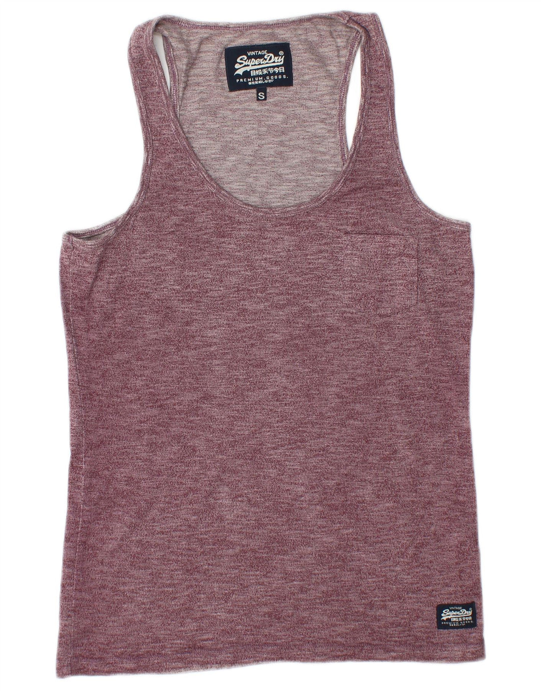 SUPERDRY Colete Masculino Top Pequeno Algodão Borgonha