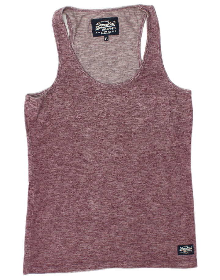 SUPERDRY Colete Masculino Top Pequeno Algodão Borgonha