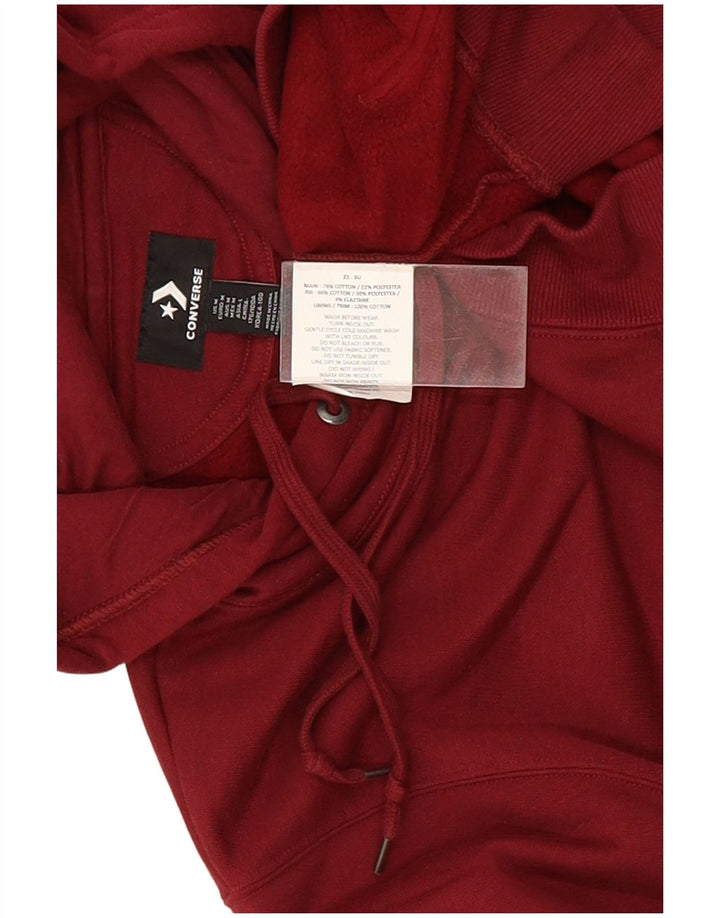 Converse Mens Hoodie Jumper Médio Algodão Borgonha