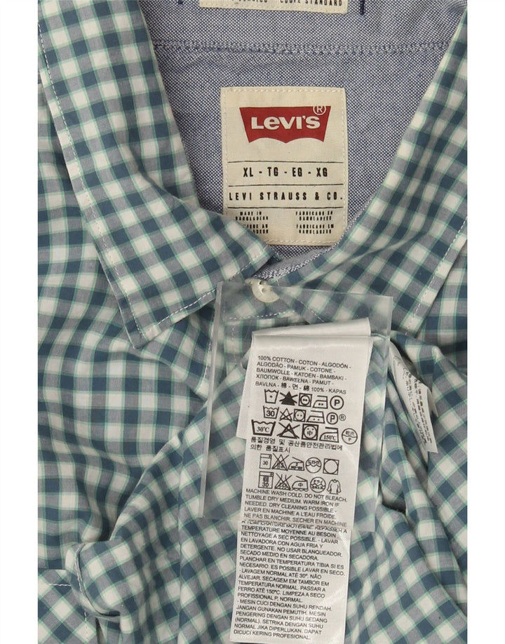 Camisa masculina Levi's Standard Fit XL azul algodão guingão