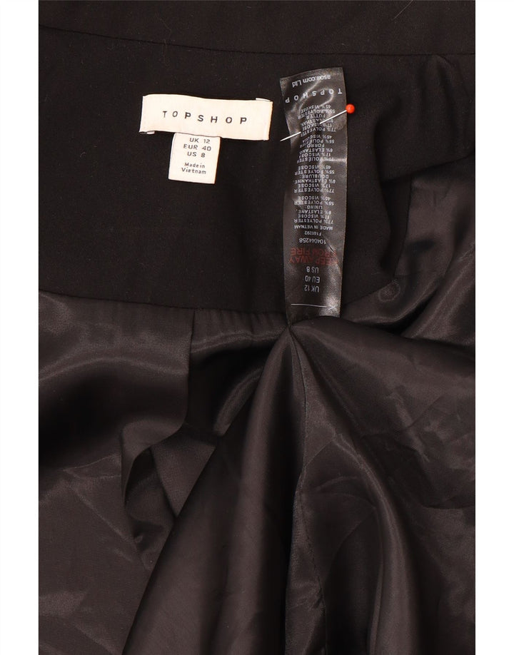 Jaqueta blazer oversized feminina Topshop com 3 botões Reino Unido 12 médio preto