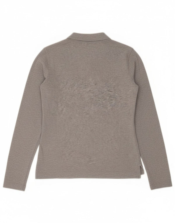 Polo Tommy Hilfiger Mulher Manga Longa Slim Fit Reino Unido 12 Médio Cinza