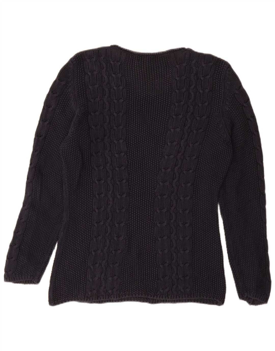 Suéter feminino SISLEY com gola canoa Reino Unido 14 médio azul marinho