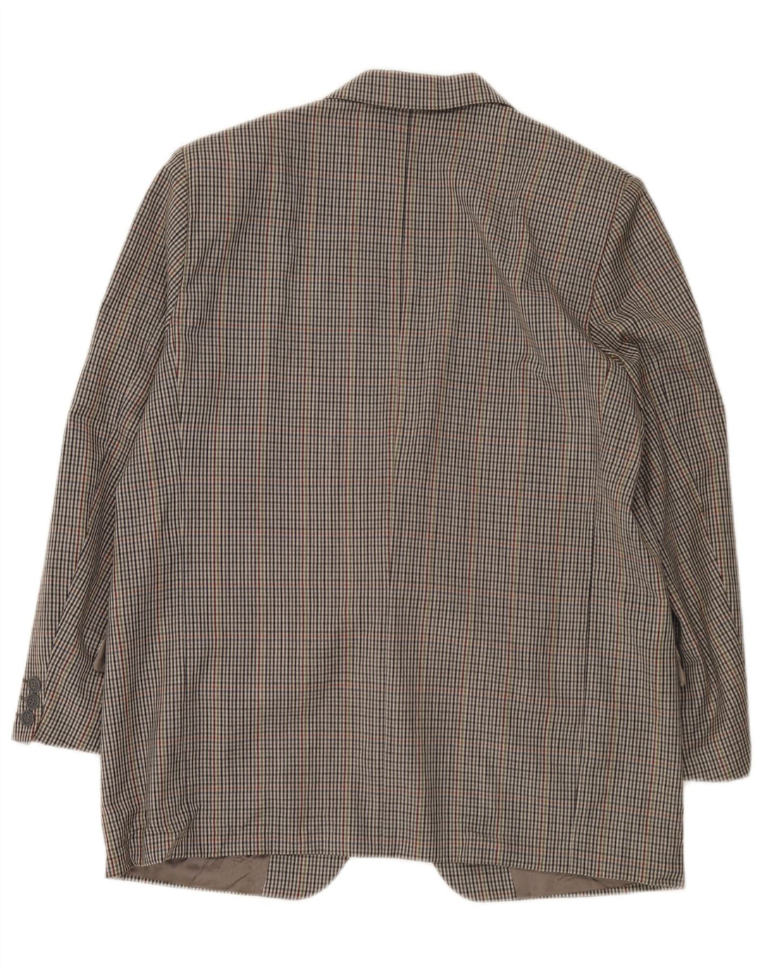 Jaqueta blazer masculina vintage com 2 botões Reino Unido 38 Houndstooth cinza médio