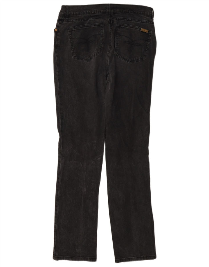 Calça jeans reta feminina Chaps US 6 médio W30 L30 algodão cinza