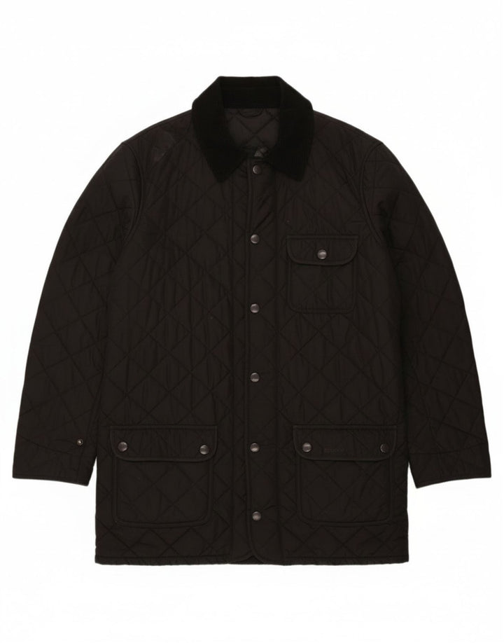 Sobretudo acolchoado masculino Barbour UK 40 grande poliéster preto