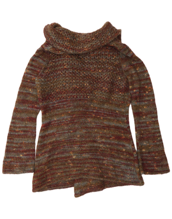 Suéter cardigã feminino Longline Marks & Spencer UK 16 grande verde manchado