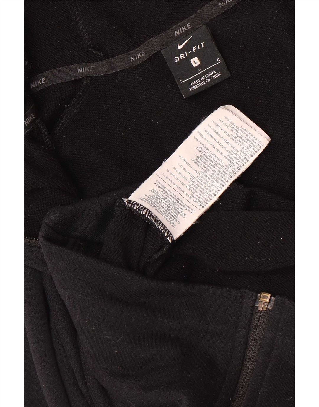 Suéter Nike masculino Dri Fit Graphic Zip com capuz grande poliéster preto