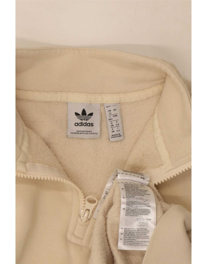 Adidas feminino oversized gráfico moletom jumper reino unido 12 médio bege