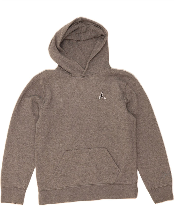 JORDAN Boys Hoodie Jumper 12-13 Years Large  Grey Cotton Vintage Jordan and Second-Hand Jordan from Messina Hembry 