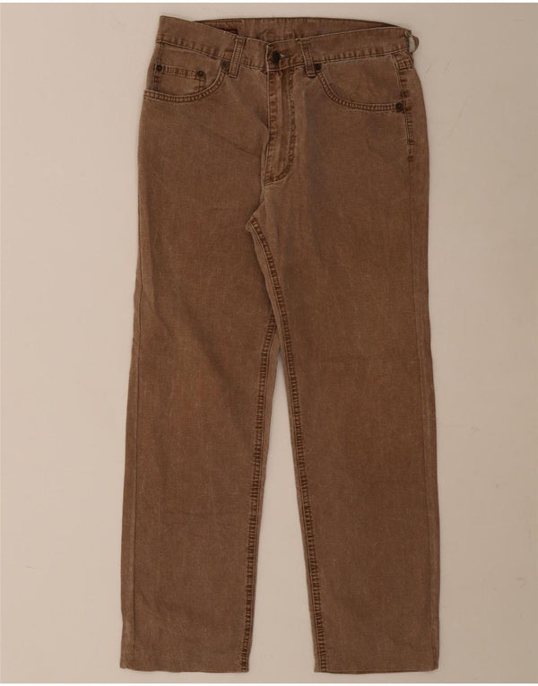 Marlboro Classics Calça masculina reta casual W32 L28 algodão marrom