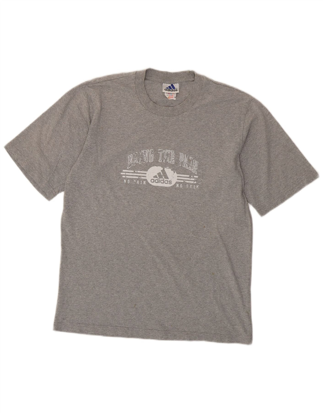 ADIDAS Camiseta masculina gráfica top pequeno algodão cinza
