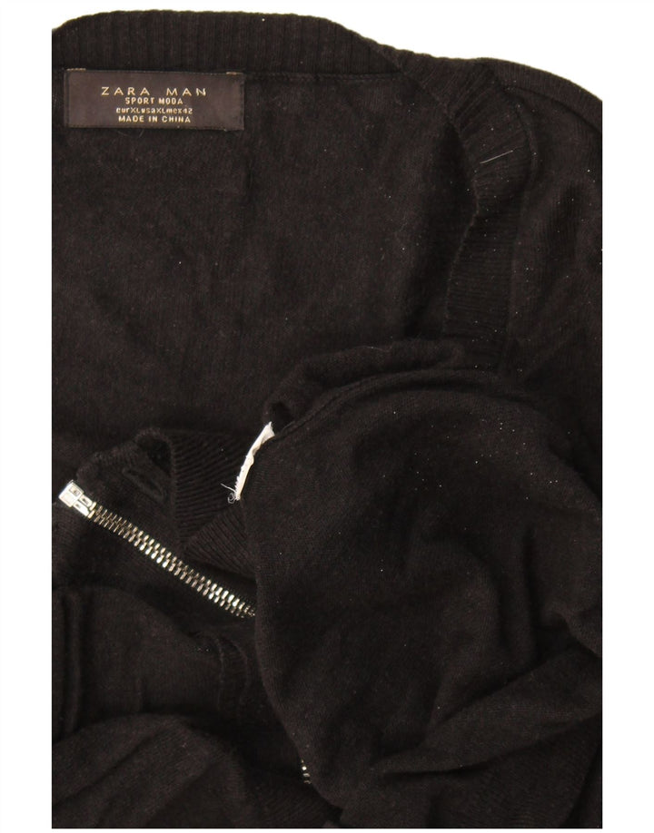 Suéter cardigã masculino Zara XL preto