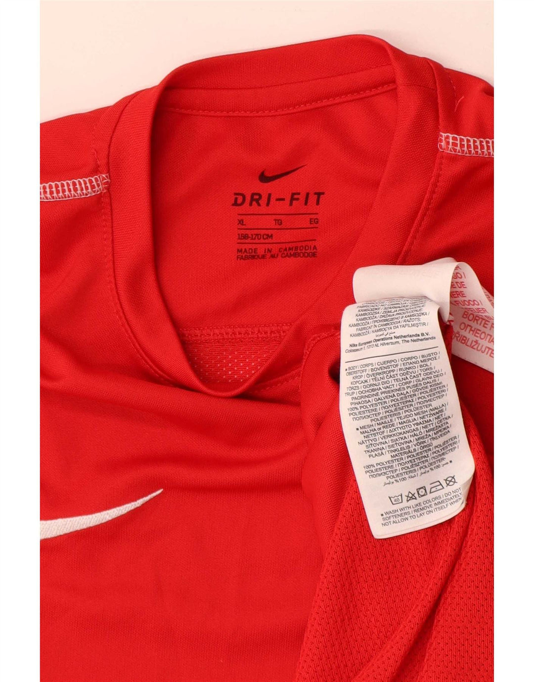 Camiseta Nike Boys Dri Fit Top 13-14 Anos XL Vermelho Poliéster