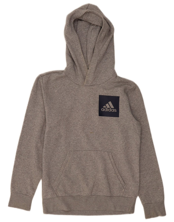 ADIDAS Mens Graphic Hoodie Jumper Pequeno Algodão Cinza