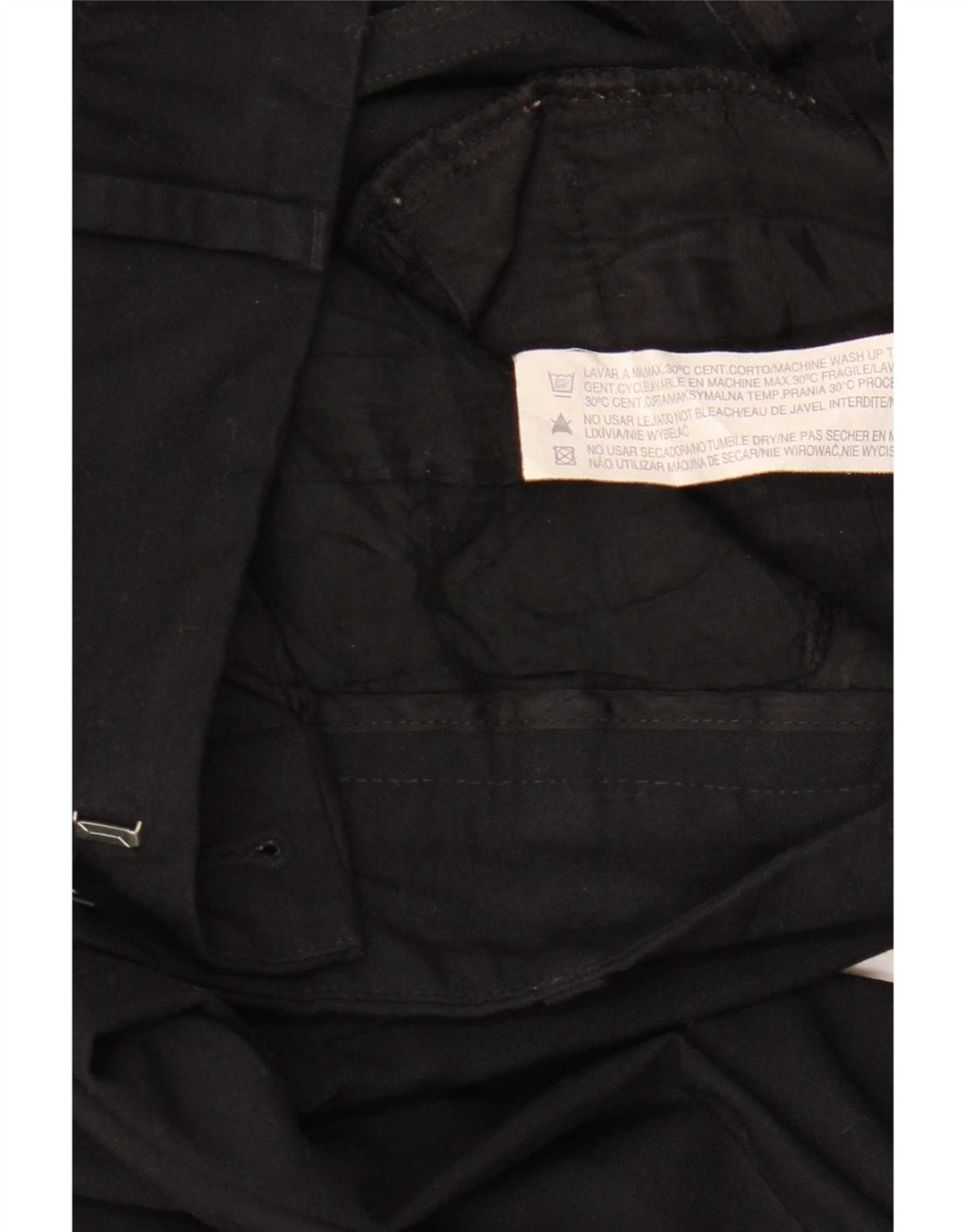 Zara Calça feminina Bootcut Chino EU 38 Pequeno W28 L32 Poliéster Preto