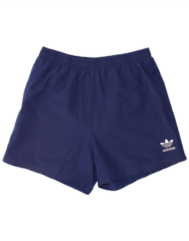 Shorts esportivos masculinos Adidas grandes poliéster azul marinho