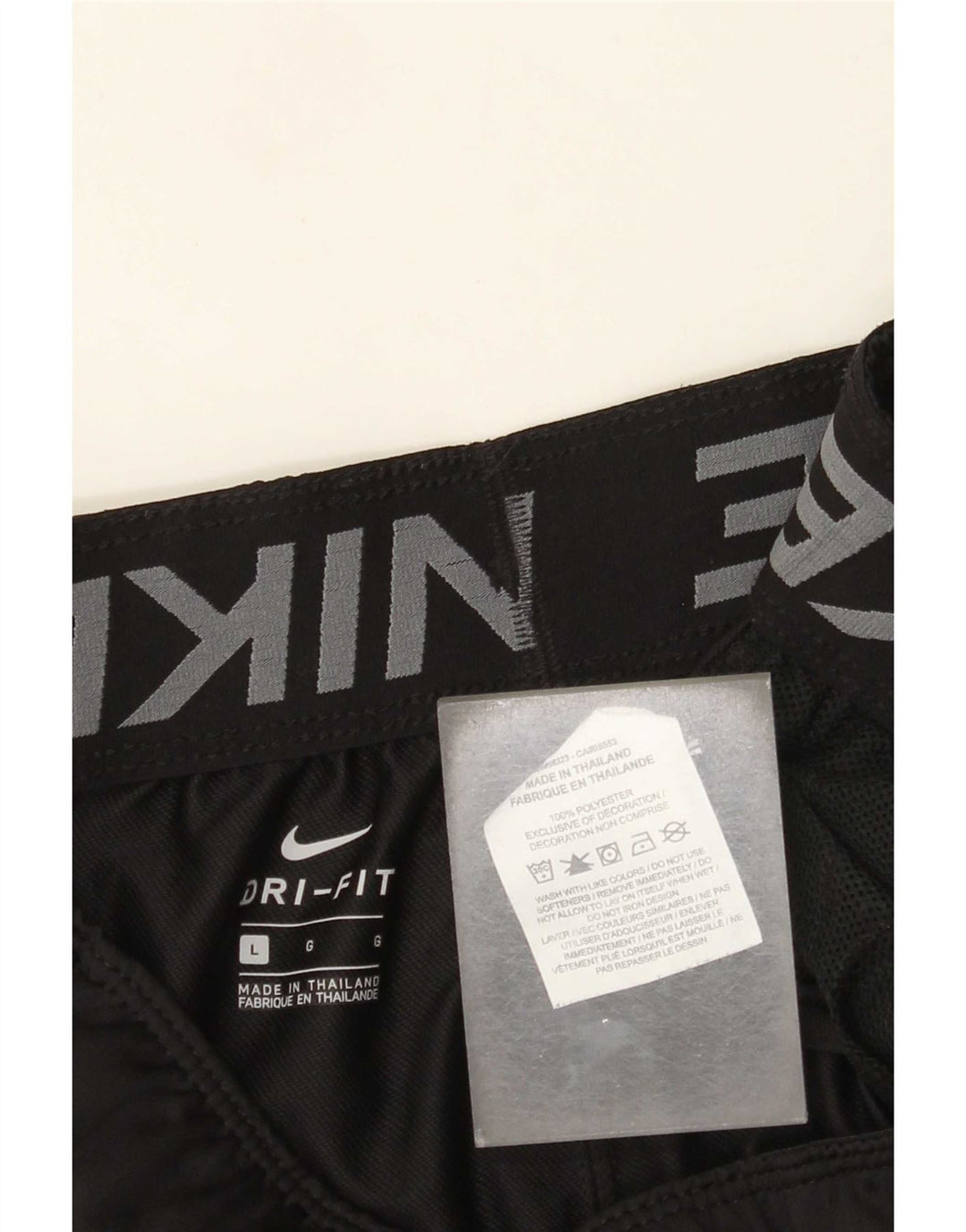 Shorts esportivos femininos Nike Dri Fit UK 14 grande poliéster preto