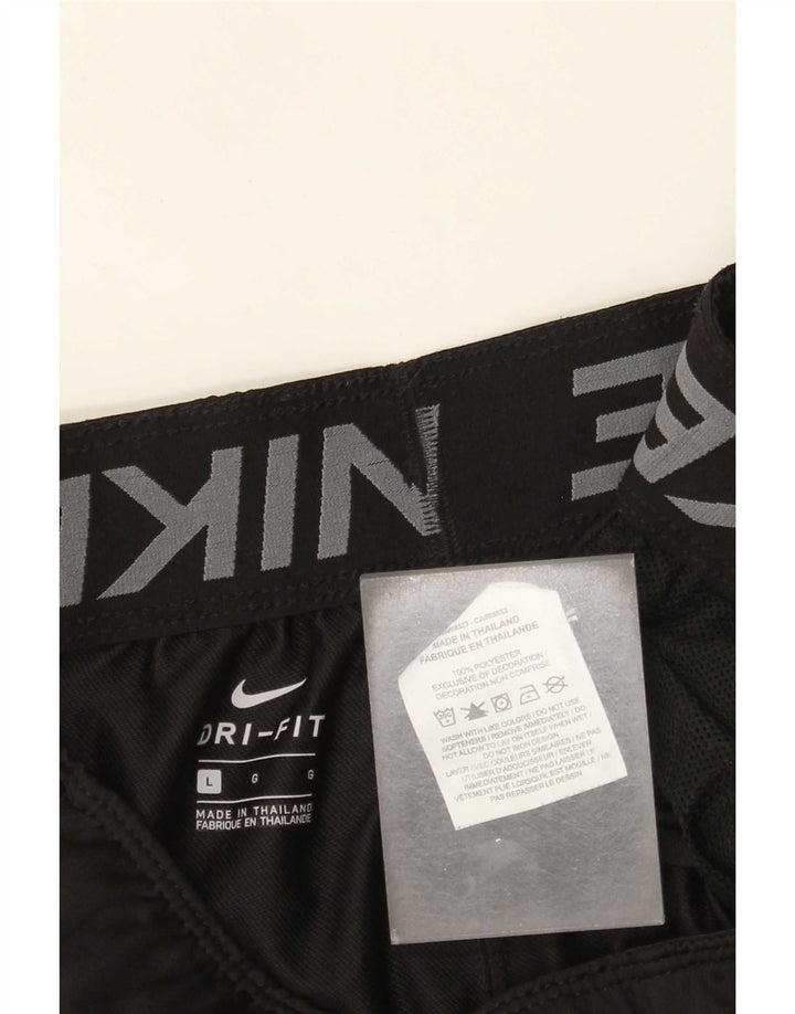 Shorts esportivos femininos Nike Dri Fit UK 14 grande poliéster preto