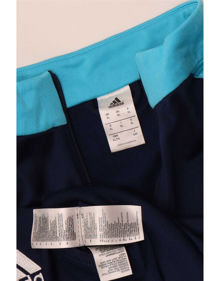 Adidas Mens Tracksuit Top Jacket XL Azul Marinho Colorblock Poliéster