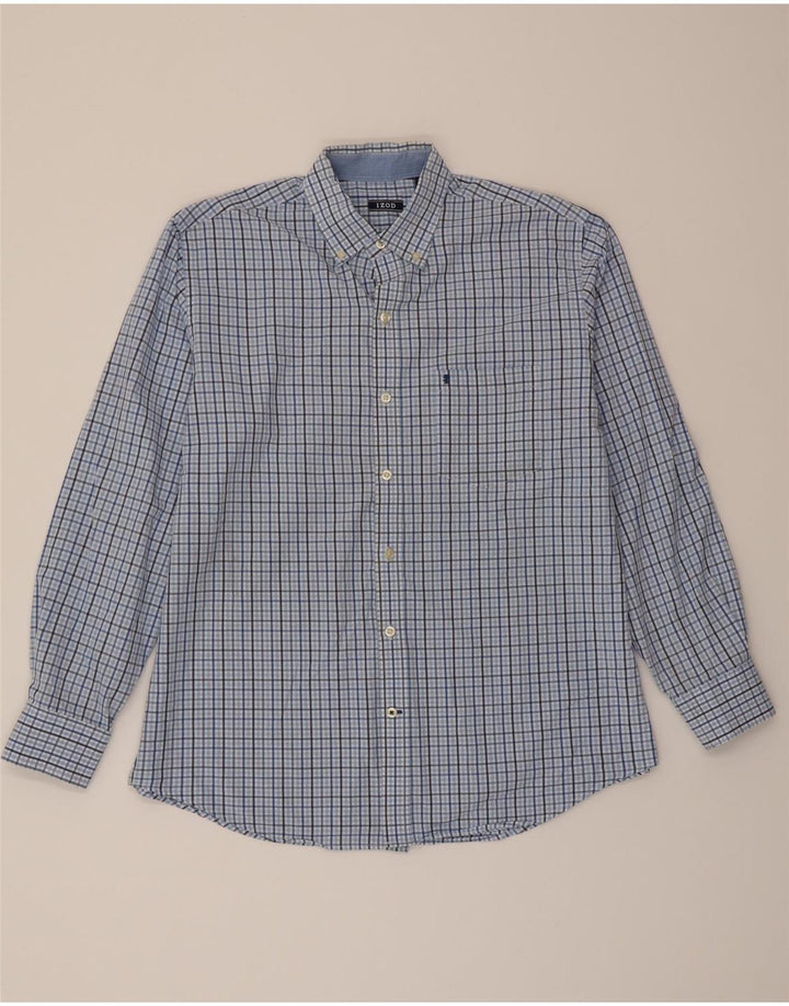 IZOD Mens Shirt Large Blue Check Cotton Vintage Izod and Second-Hand Izod from Messina Hembry 