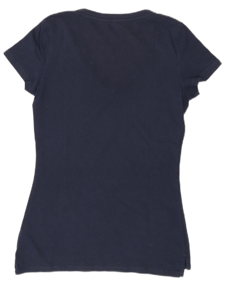 Camiseta feminina TOMMY HILFIGER UK 12 algodão azul marinho médio