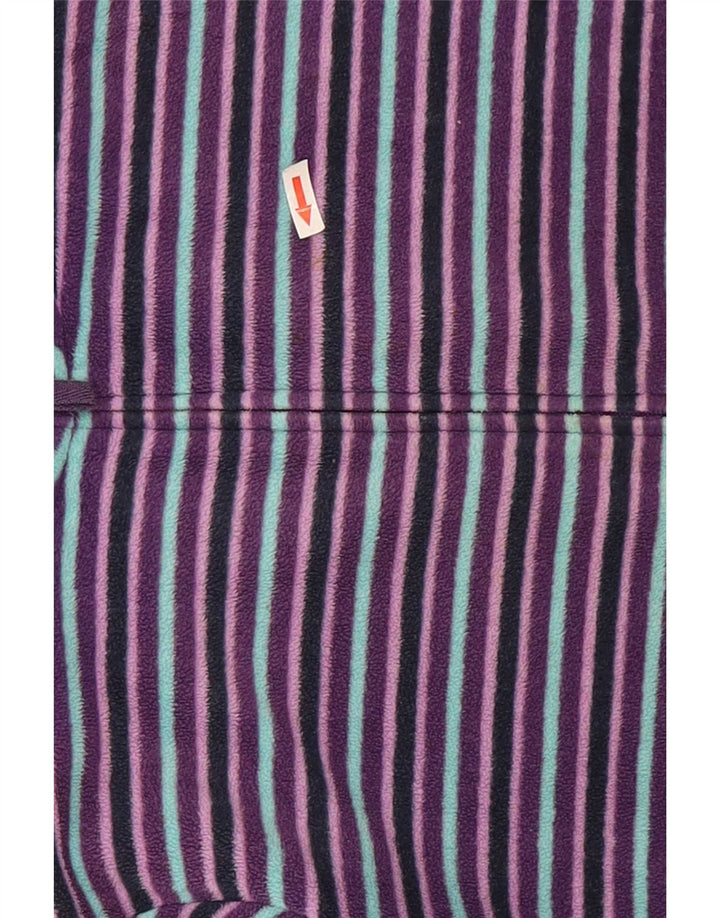 Jaqueta de lã feminina Marks & Spencer Reino Unido 22 2XL poliéster listrado roxo