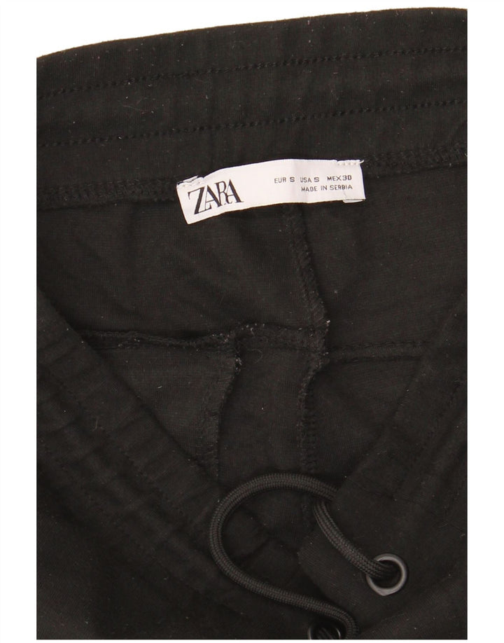 Zara Calça de treino masculina Joggers pequeno poliéster preto