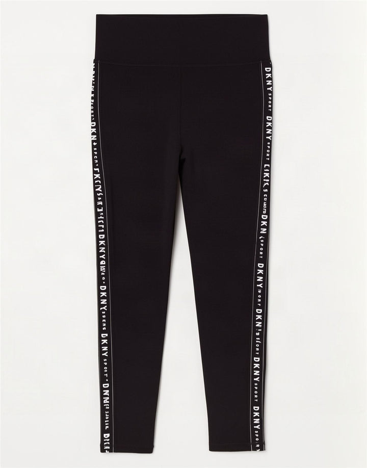Leggings gráficas femininas Dkny UK 14 algodão preto médio