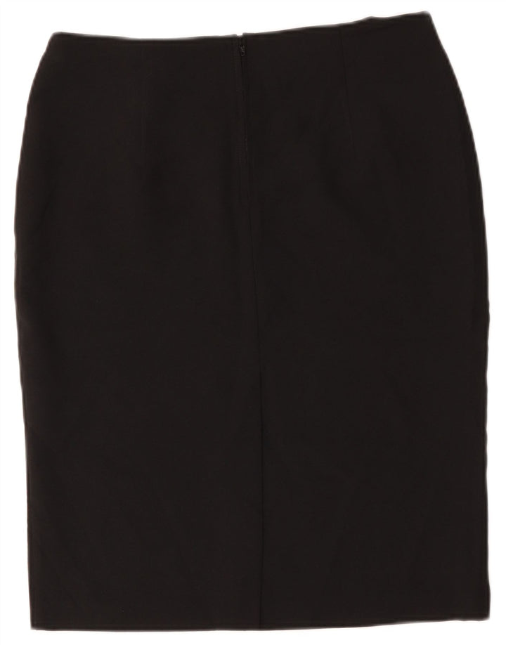 Saia lápis feminina Marks & Spencer UK 12 médio W34 poliéster preto