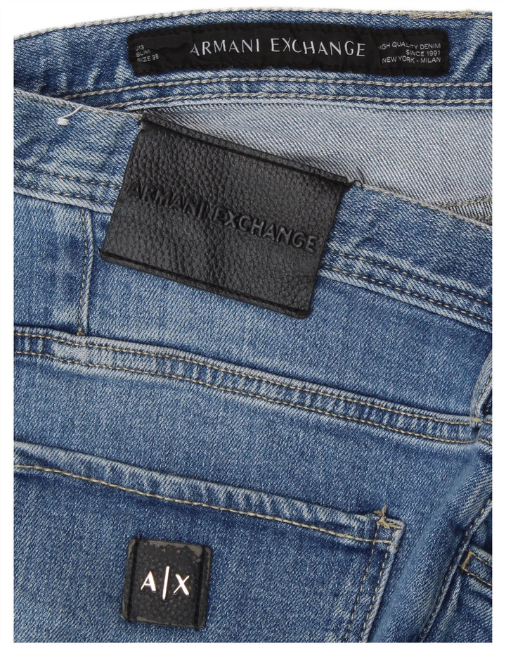 ARMANI EXCHANGE Masculino Milan Slim Jeans W38 L29 Azul Algodão