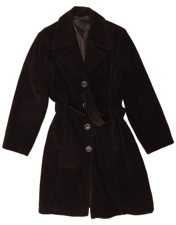Casaco de veludo feminino vintage EU 42 grande algodão preto