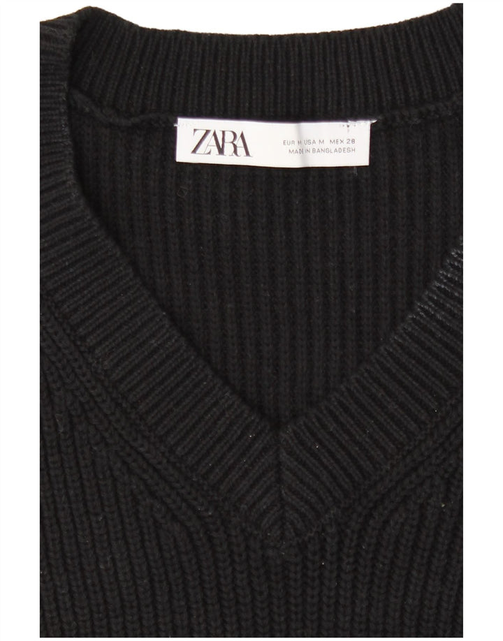 Zara Womens Vest Tank Top Reino Unido 14 Médio Preto