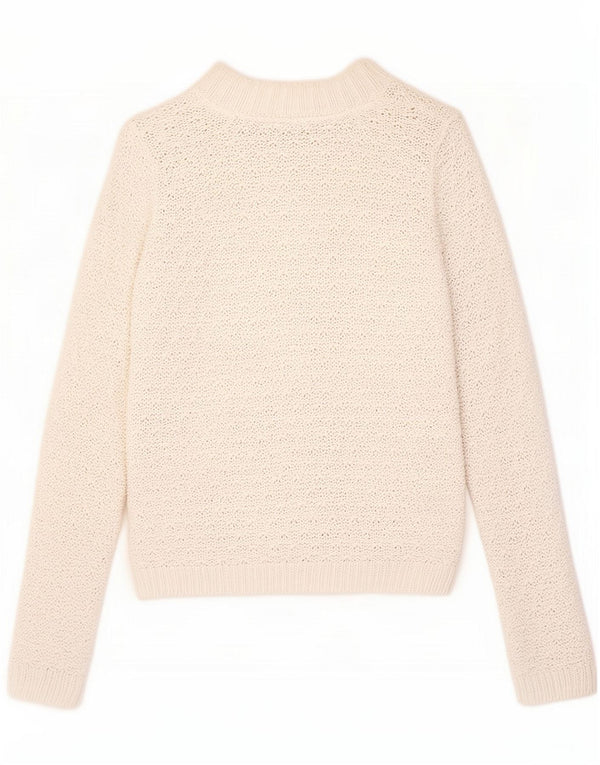 Suéter feminino transparente com gola tartaruga da The White Company UK 8 Pequeno
