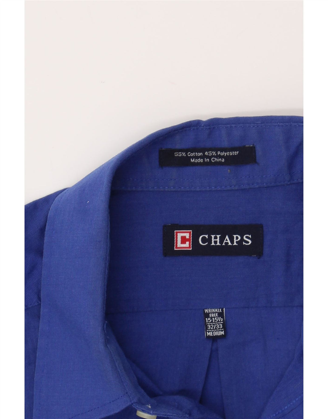 CHAPS Mens Shirt Size 15 15 1/2 Medium Blue Cotton Vintage Chaps and Second-Hand Chaps from Messina Hembry 