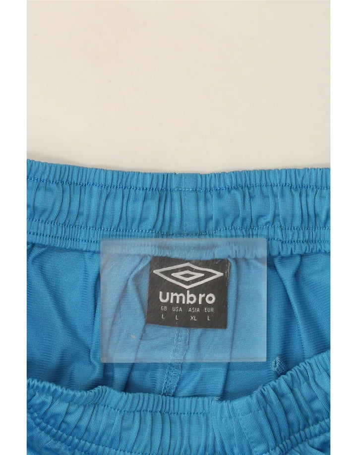 Shorts esportivos masculinos Umbro grande bloco colorido azul