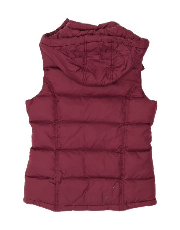 Colete feminino acolchoado com capuz e capuz da Crew Clothing UK 10 pequeno Borgonha