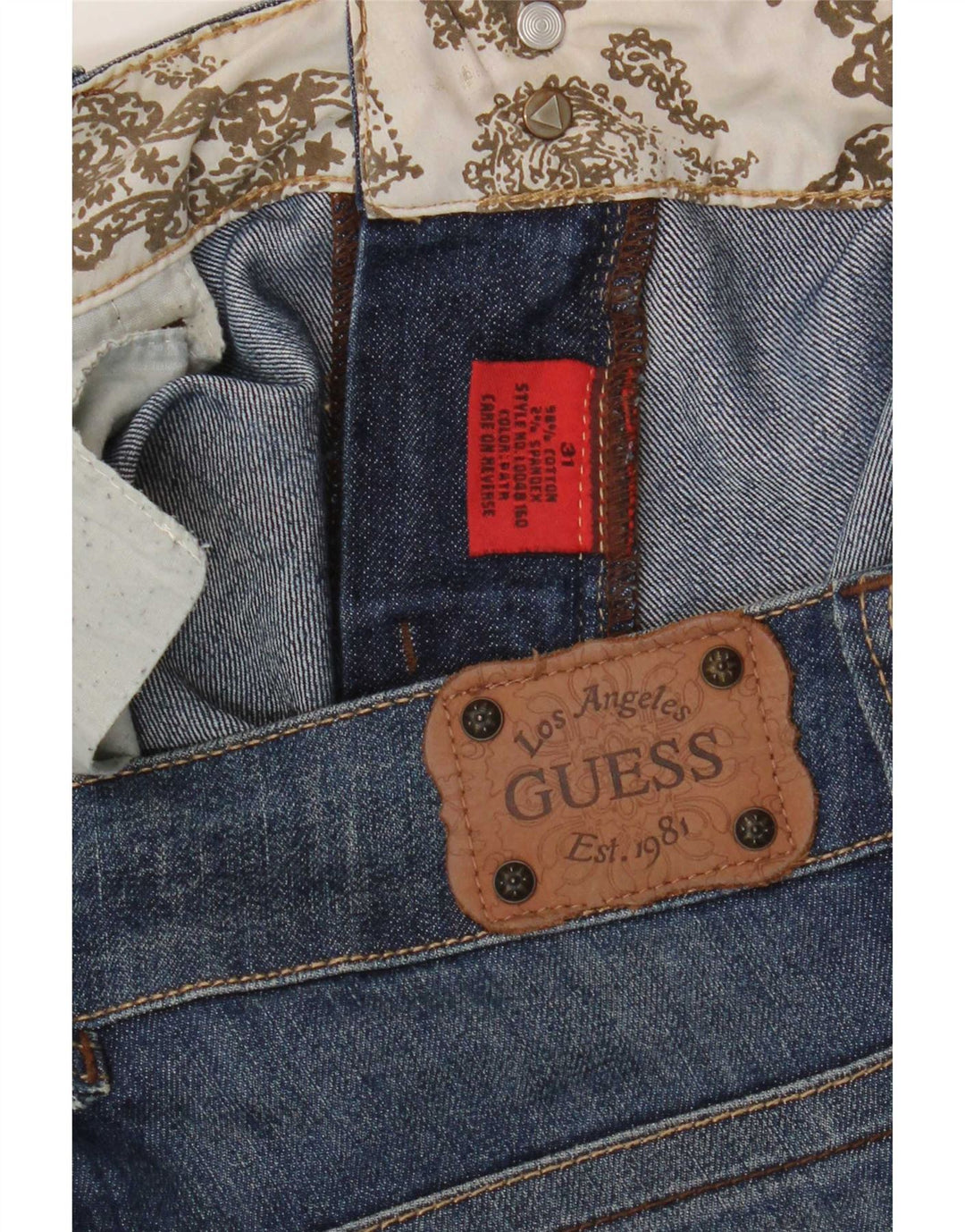 Guess Jeans Slim Feminino W31 L33 Azul Algodão