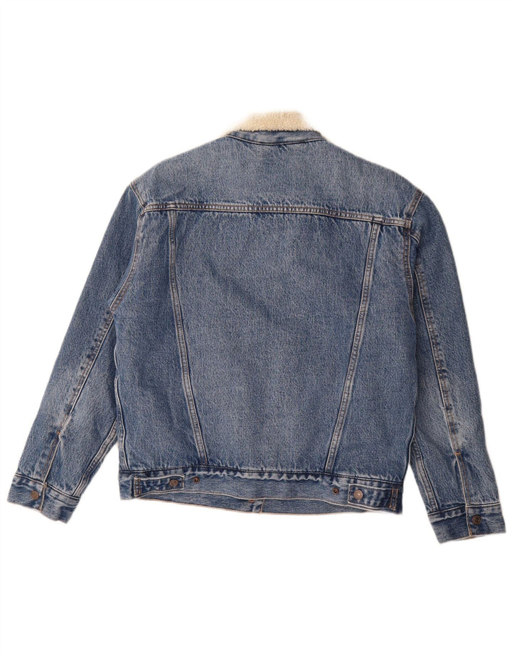 Jaqueta jeans feminina grande Levi's Sherpa Reino Unido 10 algodão azul pequeno