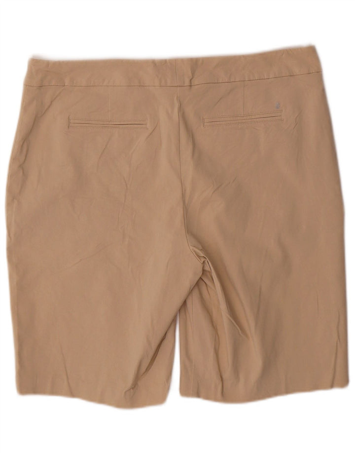 IZOD Shorts feminino casual US 16 2XL W38 bege rayon