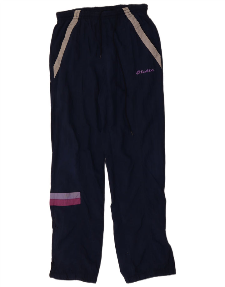 Calça de treino masculina LOTTO pequena azul marinho em poliéster colorblock