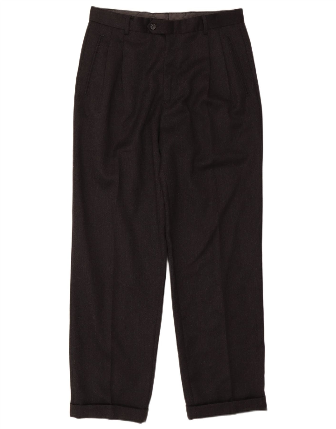 Calça de terno masculina COMERO IT 48 médio W30 L30 lã preta