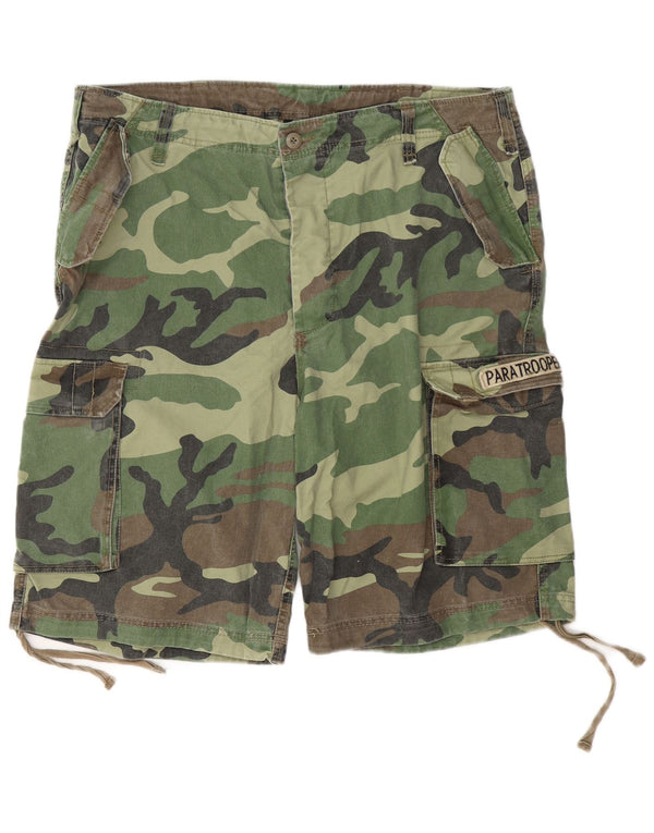 Shorts cargo masculino MIL-TEC XL W38 algodão camuflado verde