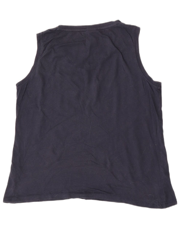 Colete feminino Weird Fish UK 16 grande algodão azul marinho