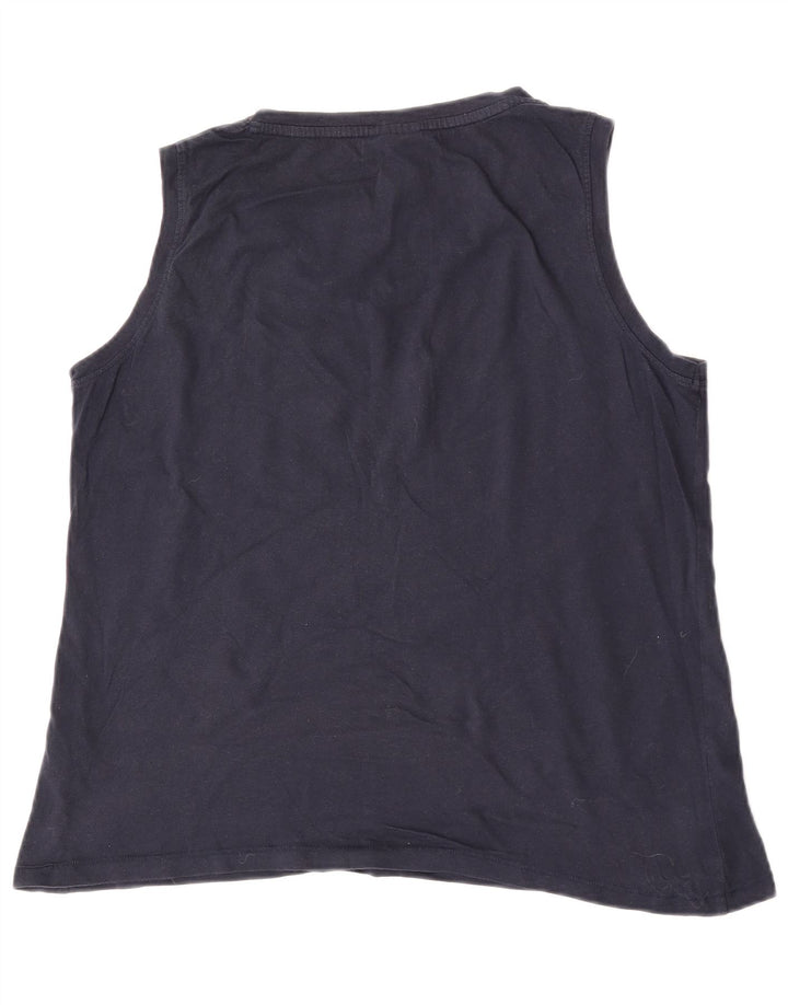 Colete feminino Weird Fish UK 16 grande algodão azul marinho