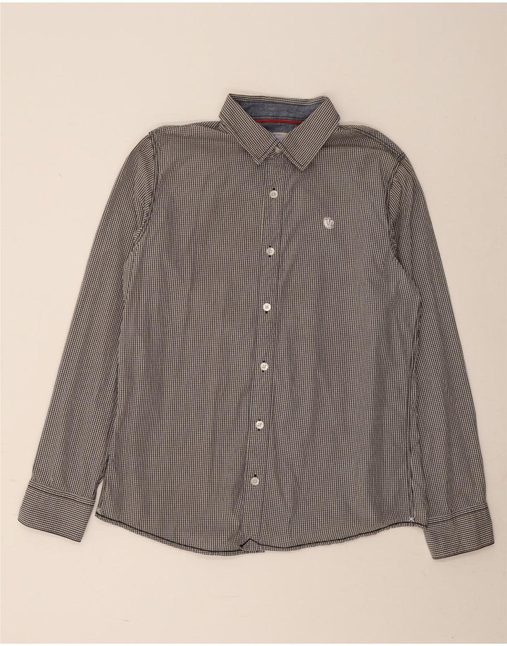 Camisa masculina Fat Face grande algodão guingão cinza