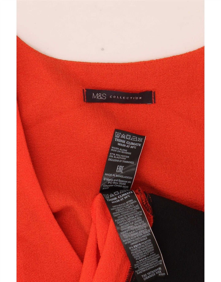 Vestido feminino Marks & Spencer UK 10 pequeno bloco colorido laranja