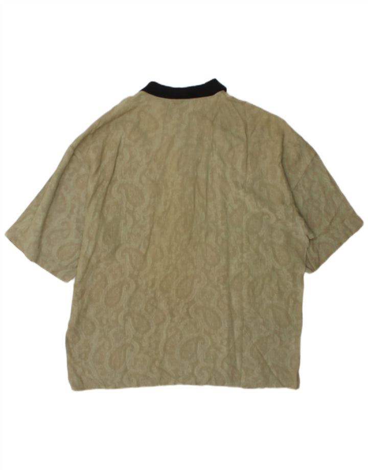 Camisa polo masculina Silenzio pequena cáqui Paisley